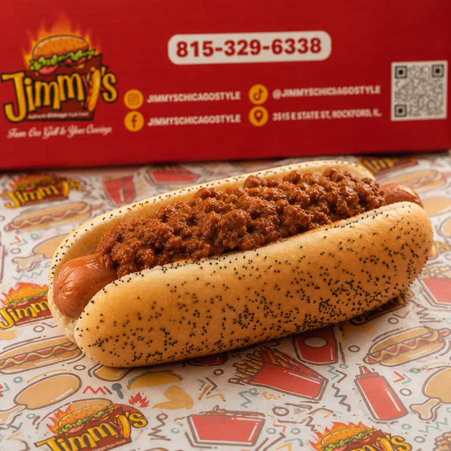 Chili Dog at Jimmy's in Rockford, Illinois